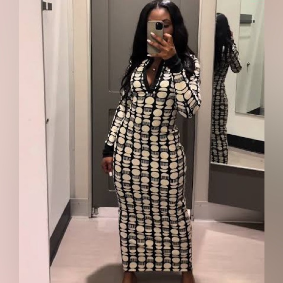 Designed by Hadiya Williams Black and White Patterned Maxi Dress - NWT szXS - Picture 1 of 4